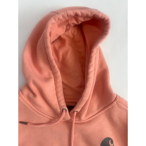 CARHARTT WOMENS PULLOVER HOODIE PEACH AND GRAY SIZE M RELAXED FIT - Picture 5 of 13